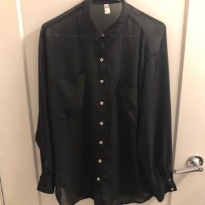 American Apparel Chiffon Button Up